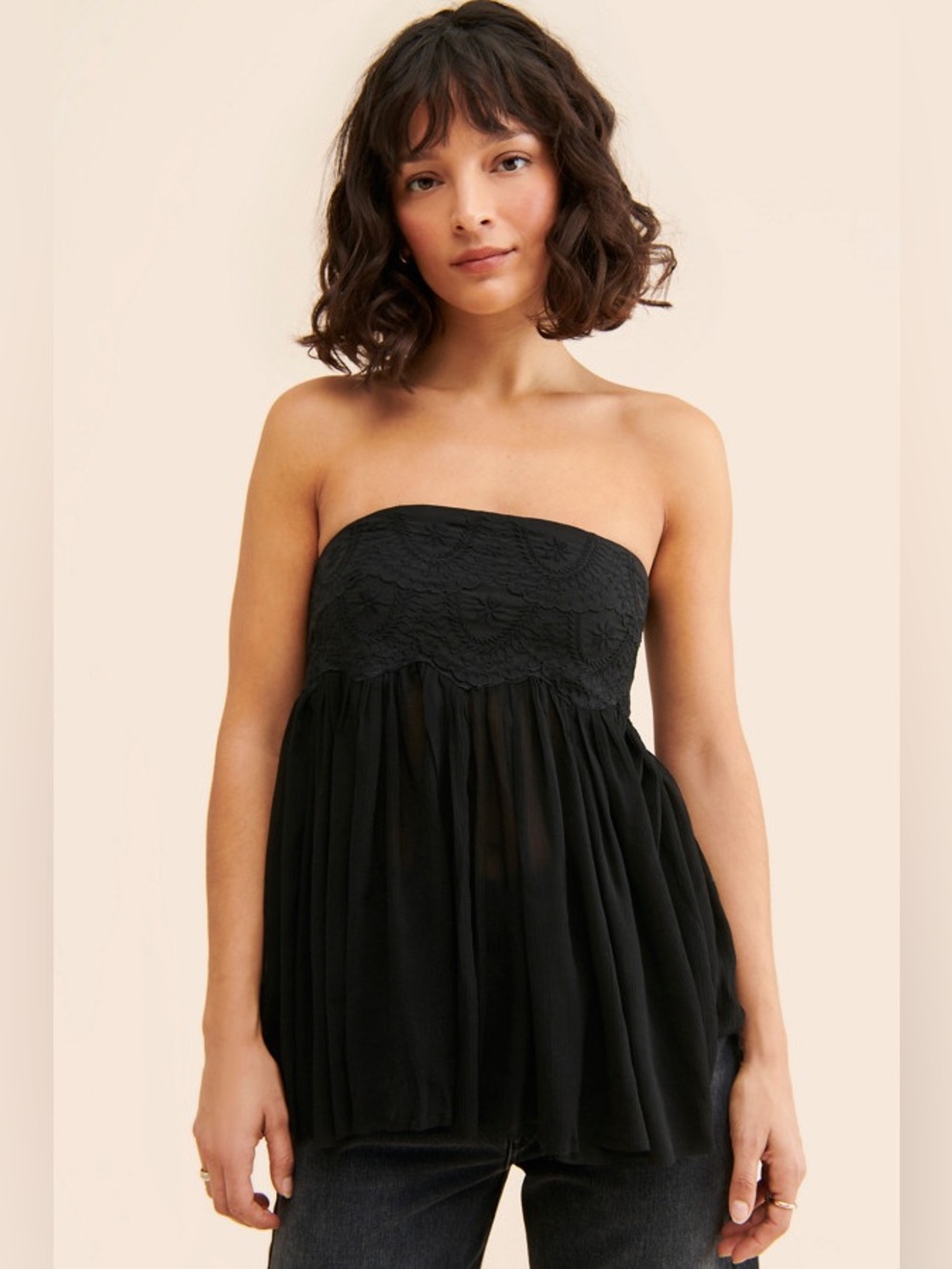 FREE PEOPLE Keep Your Cool Tube Top Black
